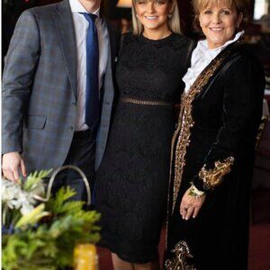 Black Lace Long-sleeve Bridesmaid Dress